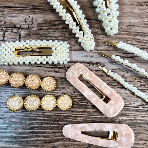 Pearl Acrylic Hair Barrette Clips Hair Accessories - Picture 8 of 9